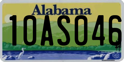 AL license plate 10AS046