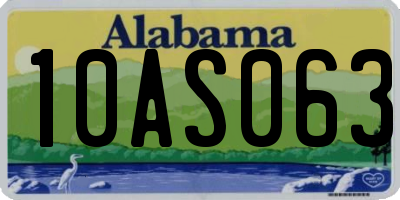 AL license plate 10AS063