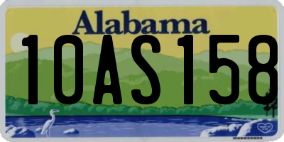 AL license plate 10AS158