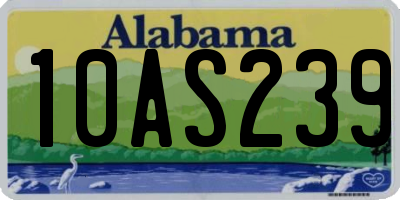 AL license plate 10AS239