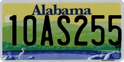 AL license plate 10AS255