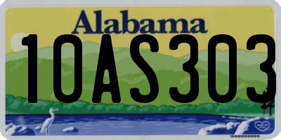 AL license plate 10AS303