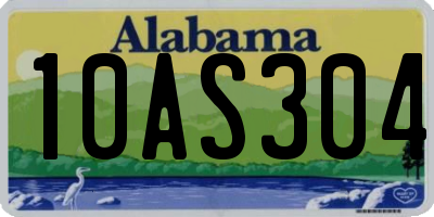 AL license plate 10AS304