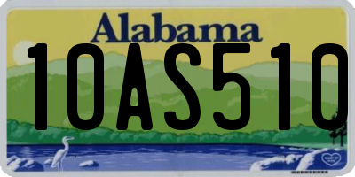 AL license plate 10AS510