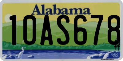 AL license plate 10AS678