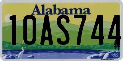 AL license plate 10AS744