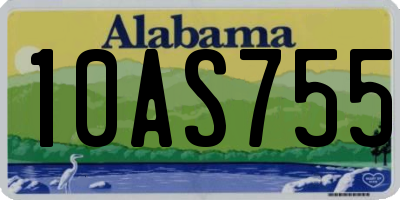 AL license plate 10AS755