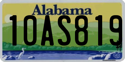 AL license plate 10AS819