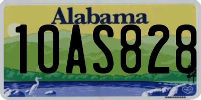 AL license plate 10AS828