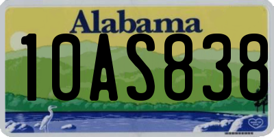 AL license plate 10AS838