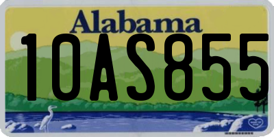 AL license plate 10AS855
