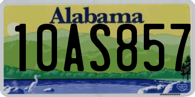 AL license plate 10AS857