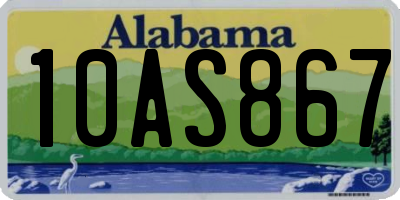 AL license plate 10AS867