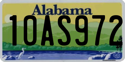 AL license plate 10AS972