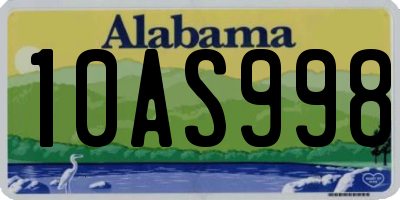 AL license plate 10AS998