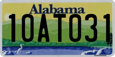 AL license plate 10AT031