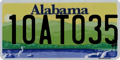AL license plate 10AT035