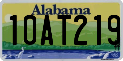 AL license plate 10AT219