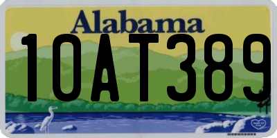 AL license plate 10AT389