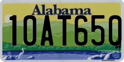AL license plate 10AT650