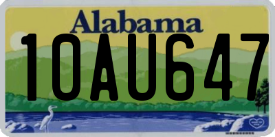 AL license plate 10AU647