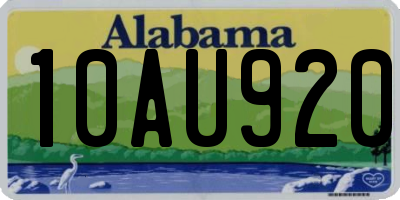 AL license plate 10AU920