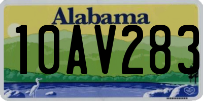 AL license plate 10AV283