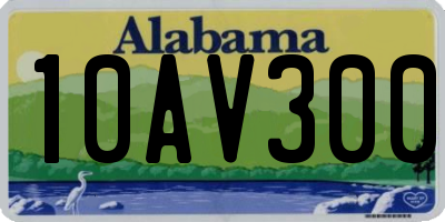 AL license plate 10AV300