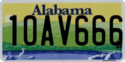 AL license plate 10AV666