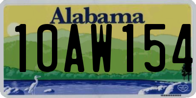 AL license plate 10AW154