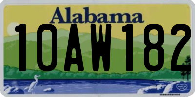 AL license plate 10AW182
