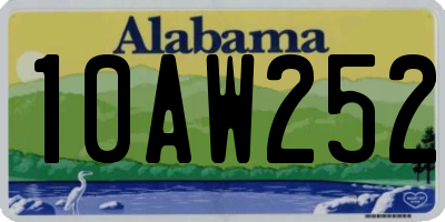 AL license plate 10AW252