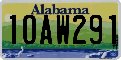 AL license plate 10AW291