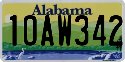 AL license plate 10AW342