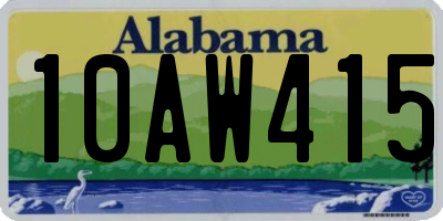 AL license plate 10AW415