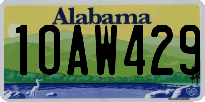 AL license plate 10AW429