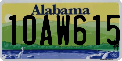 AL license plate 10AW615