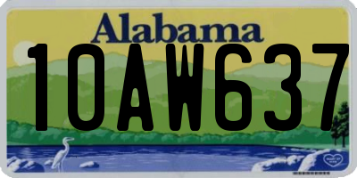 AL license plate 10AW637