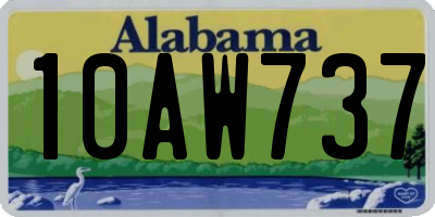 AL license plate 10AW737