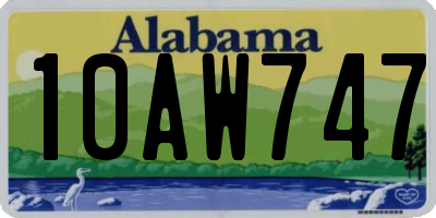 AL license plate 10AW747