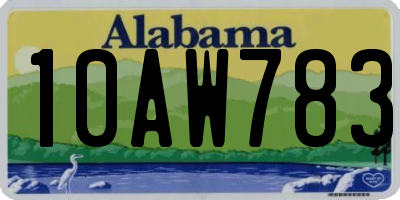 AL license plate 10AW783