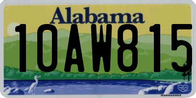 AL license plate 10AW815