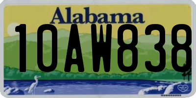 AL license plate 10AW838