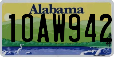 AL license plate 10AW942