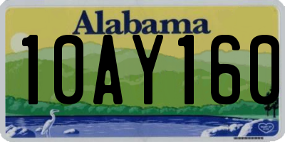 AL license plate 10AY160