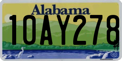 AL license plate 10AY278