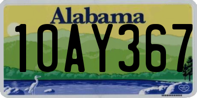 AL license plate 10AY367
