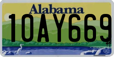 AL license plate 10AY669