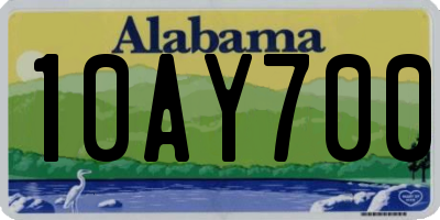 AL license plate 10AY700