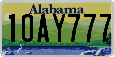 AL license plate 10AY777